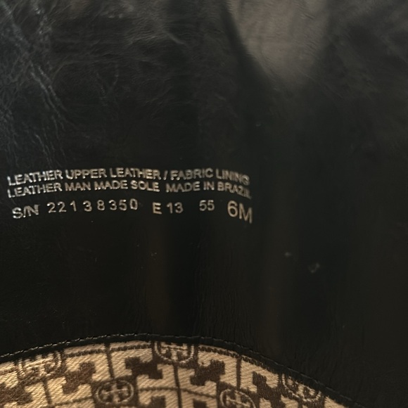 TORY BURCH Juliet two tone riding boots  black almond.. - Picture 9 of 12